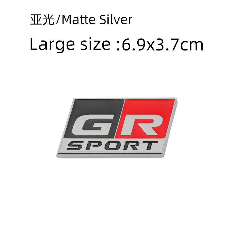 3D Metal Car Sticker GR Sport Logo Badge Emblem Decal for Toyota HV GR Sport YARiS GRMN RZ RC RS Prius Lexus Harrier GR Sticker