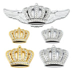 3D Crown Diamond Car Crown Gold Royal Sticker Wings Emblem Badge for BMW Toyota Ford Audi Honda Opel Car Stickers Imperial Crown
