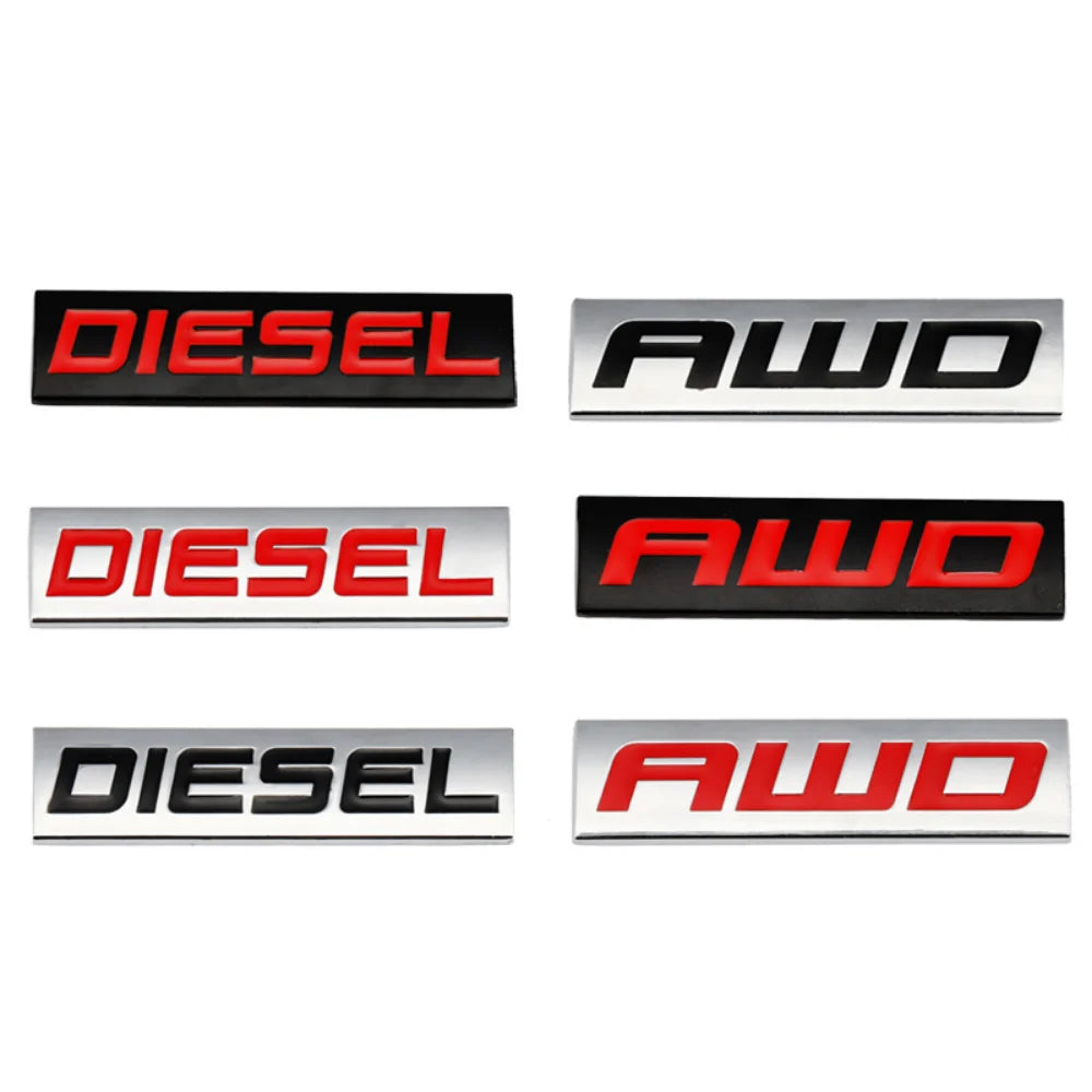 Car Sticker GT AWD Hybrid Diesel SS Turbo Logo Emblem Badge Decals for Benz AMG BMW Mazda Chevrolet Ford Opel Audi Volvo