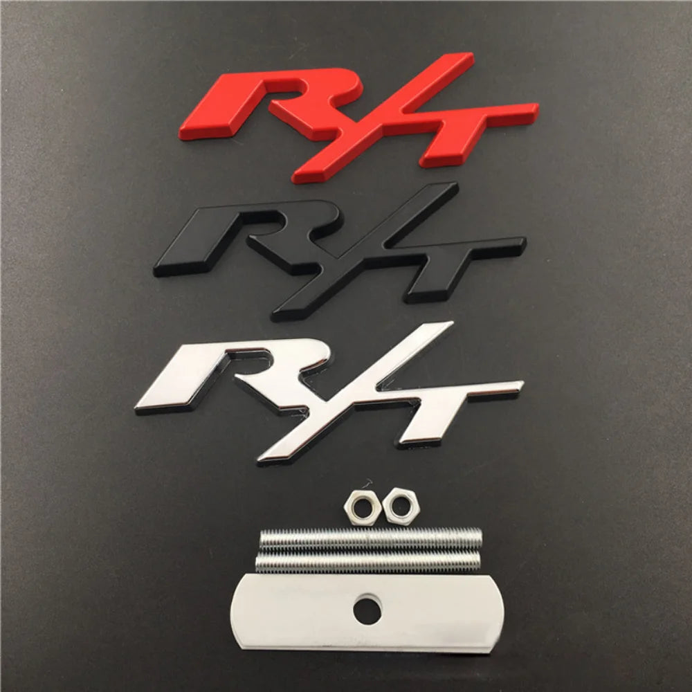 Car Front Grille Emblem for Dodge RT Logo RAM Journey Charger Jcuv Challenger Caliber Nitro Alloy Auto Body Styling Accessories