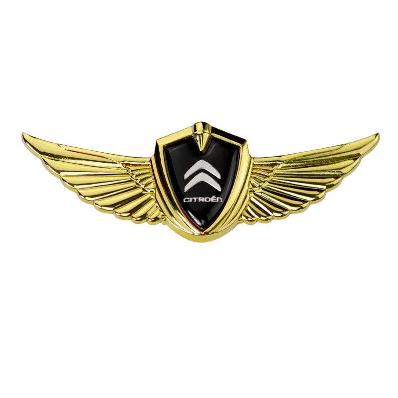Car Hood Badge Wings Metal Styling Sticker for Citroen Elysee Berlingo xsara C3 XR C4 Picasso Sega Aircross X7 Body Decoration