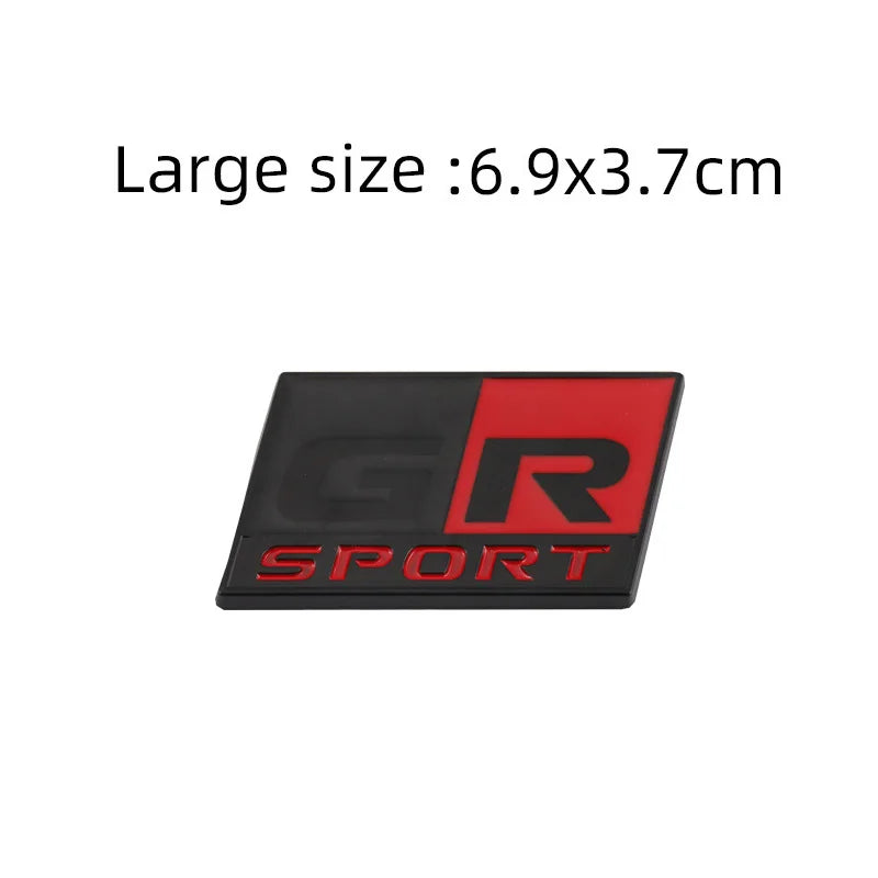 3D Metal Car Sticker GR Sport Logo Badge Emblem Decal for Toyota HV GR Sport YARiS GRMN RZ RC RS Prius Lexus Harrier GR Sticker