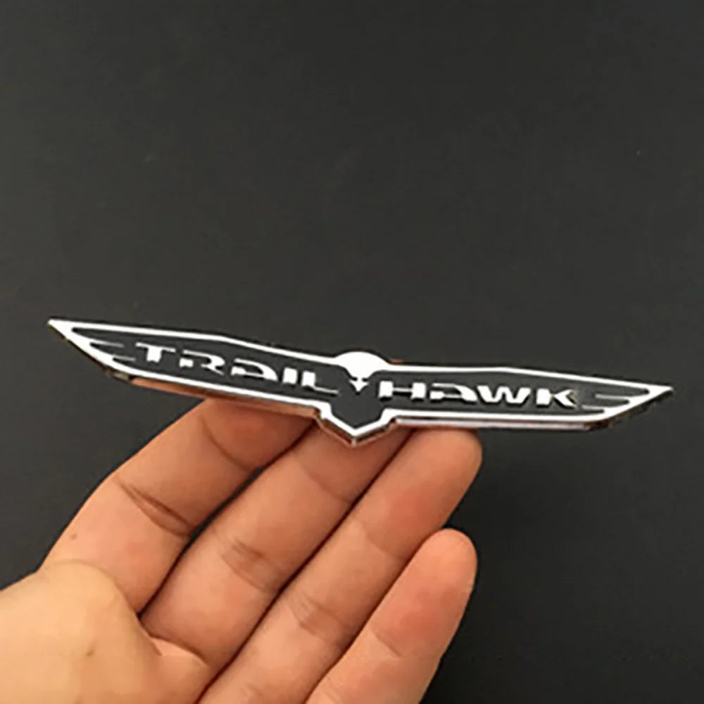 Metal Car Styling Trunk Body Sticker Trail Hawk Emblem Side Fender Decal for Jeep Cherokee Wrangler Compass Cherokee TJ JK JL