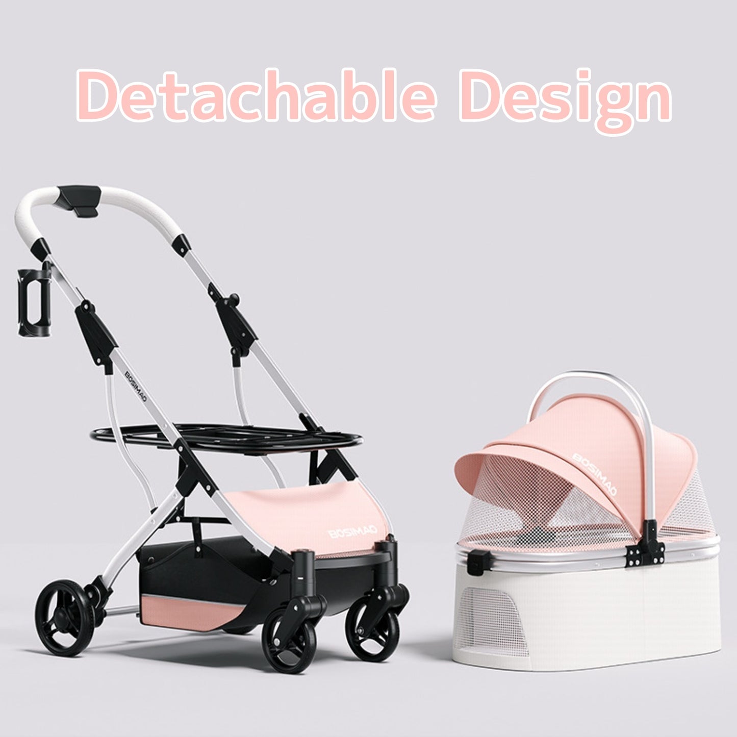 Pet Stroller for Small Dogs Pet Comfy Anywhere with Our Foldable Aluminum Alloy Frame Pet Stroller - Lightweight, Waterproof, and Easy To Clean